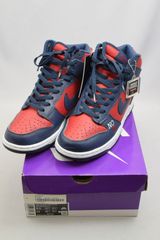 77_000I) SUPREME×NIKE SB Dunk HIGH By Any Means Red/Navy-white 27.5cm