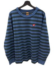 ヒューマンメイド Human Made Striped L/S T-Shirt ストライプ ロング スリーブ Tシャツ クルーネック ロンT 青 ロンT 刺繍 ブルー XLサイズ 104MT-1459