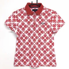 ★SALE価格★【超美品】キャロウェイ 半袖ポロシャツ 白×レッド 総柄 レディース M ゴルフウェア Callaway