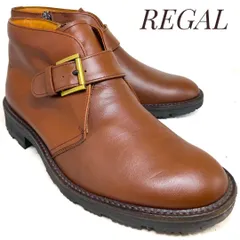 【ほぼ未使用】REGAL リーガルウォーカー GORETEX サイドジップブーツ 茶 ブラウン 24cm  革靴 ブーツ カジュアル 本革 本皮 メンズ