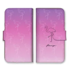 Galaxy A51 5G SC-54A SCG07 ケース 手帳型 ギャラクシーA51 スマホケース 動物 どうぶつ グラデーション おしゃれ フラミンゴ アルパカ フェネック モモンガ フェレット カラー01