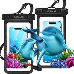 スマホ 防水ケース 【2025年新登場・2枚セット】 IPX8認定 防水カバー 水中撮影 高感度 タッチ対応 指紋認証&Face ID 顔認証 首かけ ストラップ付き 多機能スマホバッグ 海 プール お風呂 釣り 登山 iPhone/Android 7.3イン