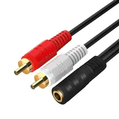- 3.5mmステレオミニプラグ(メス) 2RCA(オス) 赤白ケ/ーブル オーディオ分配ケーブル Y型 ケーブル本 LUYING 0.2M