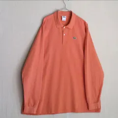 ペルー製 LACOSTE ポロシャツ / 9 コットン サーモン ピンク プルオーバー 長袖 ロンT カットソー ユーロ ビンテージ T5-06009-9376