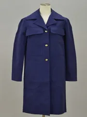 マルニ MARNI コットン×リネン ロングコート 36サイズ ネイビー ポルトガル製 レディース F-L3267のサムネイル