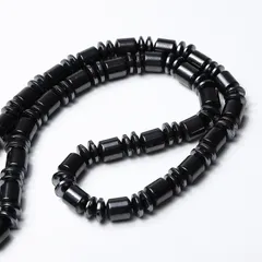 磁気ネックレス メンズレディース天然石 ヘマタイト 強力 肩凝り改善 おしゃれ お洒落 約50cm パワーストーン 血行促進 肩こり ダイエット マグネット式 光沢 黒ブラック ストレス解消 スポーツ プレゼント ギフト 健康アクセサリー 健康用品 男性女性