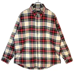 90sUSA製エルエルビーンL.L.Bean長袖チェックシャツフランネルシャツゴツネルボタンダウン好配色マルチカラー赤レッド緑グリーン青ブルーベージュY2Kグランパコアネオストリートコットンvintageヴィンテージ50313