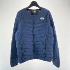【中古】THE NORTH FACE サンダーラウンドネックダウンジャケット サイズL ネイビー ザノースフェイス[17]