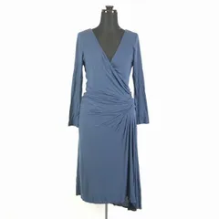 2.8万/タグ付き未使用/USA製★velvet/Graham & Spencer★カシュクール/長袖/ロング丈ワンピース【S/青/紺】フォーマル/結婚式/式典◆BF504<sale>