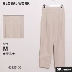 ★美品★ GLOBAL WORK グローバルワーク パンツ　テーパード　シンプル　ゆったり　ウエストゴム　ポケット付き　綿混 　オフホワイト　 【H2125-00】 送料無料　古着　レディース