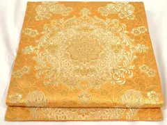 平和屋着物◎六通柄袋帯　正倉院花文　金糸　正絹　逸品　AAAP4443ru