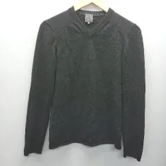 ◇ Calvin Klein カルバンクライン Vネック 毛100％ 無地 長袖 ニット セーター サイズM ブラック レディース E  【1404240001381】