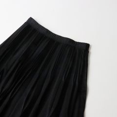 トゥービーシック TO BE CHIC ポリエステルプリーツスカート 40/ブラック イージー ゴム フレア【2400013625630】