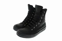 リックオウエンス Rick Owens DRKSHDW ダークシャドウ RAMONES VEGAN ラモーンズ ヴィーガン ハイカット スニーカー 38 ブラック ブランド古着ベクトル 中古☆AA★▲ 250111のサムネイル