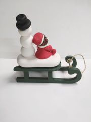 クリスマス　雪だるまと女の子