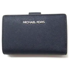 【新品 未使用】MICHAEL KORS マイケルコース アウトレット 財布 ビルフォールド ジップ コンパクトウォレット ミディアム 35R4STVF6L NAVY