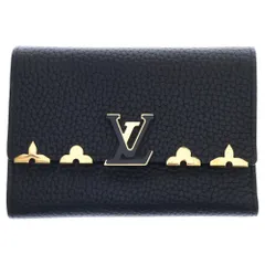LOUIS VUITTON (ルイヴィトン) ポルトフォイユ カプシーヌ コンパクトウォレット 三つ折り財布 ブラック ゴールド金具 レザー M67886