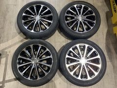 【2506004】ダイハツキャップ メーカー不明 スポークホイール 15インチ 4.5J +45 PCD100 4H 72mm + TOYO TRANPATH Luk 165/55R15 2017年 6.5mm