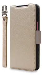 【迅速発送】【Corallo】 らくらくスマートフォン a らくらくスマートフォン Lite 対応 ケース 手帳型 カード 収納 ストラップ スタンド 機能 付 スマホケース 人工 皮 革 デニム 手帳型ケース  らくらくスマートフォンa A401FC らくら