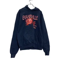 champion プリント スウェット パーカー S ネイビー レッド ホワイト チャンピオン 裏起毛 フーディー 古着卸 アメリカ仕入 a603-5131