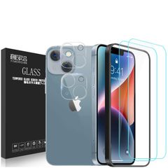 【新着商品】ゴリラガラス ラウンドエッジ アイフォン15 液晶保護フィルム 強化ガラス 硬度9H 気泡なし 意匠良品 極薄 (iPhone15 国産AGCガラス使用 6.1インチ 4枚 2枚+レンズフィルム2枚 ガイド枠付き ブルーライトカット 4枚セット】i
