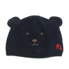ラルフローレン RALPH LAUREN ニット帽 帽子 キャップ くま 12-24M ネイビー ■GY14