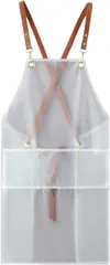 geneX レストランエプロン ポケット付き 防水 プラスチック キッチン 透明 PVC( ホワイト)のサムネイル