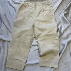 新品タグ付 コットンハウスアヤ ホワイトデニム ワイドクロップドパンツ M TUMUGU（ツムグ） 12oz コットンリネンデニム ワイドパンツ