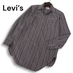 LEVI'S リーバイス 61504-63 ショートホーン 復刻★ 通年 長袖 ストライプ ウエスタン シャツ Sz.38　メンズ 日本製