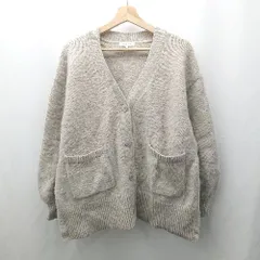 ◇ ⊇ GLOBAL WORK グローバルワーク 無地 長袖 ニットセーター サイズM ライトグレー系 レディース E  【1506300032516】