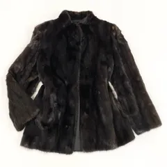 美品☆毛皮 デミバフミンク リアルファー ハーフコート ブラウン デミバフミンク MINK リアルファー ハーフコート 本毛皮