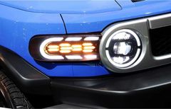 VLAND FJ クルーザー LED ヘッド ライト FJクルーザー 流れるウィンカー オープニング機能