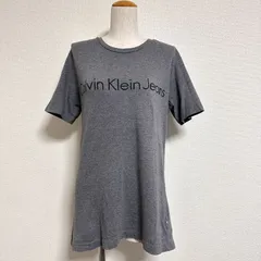 訳あり CALVIN KLEIN JEANS カルバンクラインジーンズ ブランドロゴTシャツ スリムフィット グレー M
