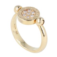 【BVLGARI】ブルガリ ブルガリブルガリ フリップリング K18YG イエローゴールド 750刻印 ダイヤモンド 5.7g 7号 レディース ジュエリー アクセサリー 【中古】 USED-B 【9356】