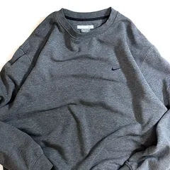 00s NIKE ナイキ スウッシュ刺繍ロゴ スウェット XL チャコールグレー トルコ製 ネイビー刺繍ロゴ 裏起毛 クルーネック メンズ トップス スウォッシュ刺繍 霜降りグレー レアカラー オーバーサイズ ノームコア モノトーン p25073276