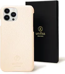 unifiss 銀座発 iPhone 13ProMax 第15世代 薄型 軽量 ワイヤレス充電対応 高級 シュリンク PU レザー カバー スマホケース マット スリム 携帯ケース 6.7 インチ( ホワイト,  iPhone 13ProMax)