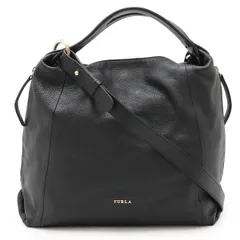 FURLA フルラ エリザベス ショルダーバッグ 2WAY ハンドバッグ トートバッグ レザー ブラック 黒 ゴールド金具