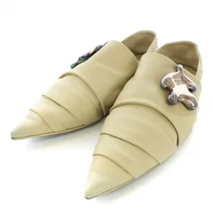 ジルサンダー JIL SANDER フラットシューズ パンプス ポインテッドトゥ レザー モチーフ 35.5 22.5cm ベージュ /TKのサムネイル