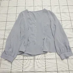 ◇ ⊂ N. エヌドット 大人系 長袖 ショート丈カーディガン サイズM ライトブルー系 レディース E  【1508200026855】