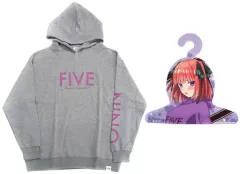 【中古】衣類 中野二乃 FIVEパーカー(キャラハンガー付き) グレー Lサイズ 「五等分の花嫁∬」