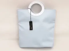 極美品★CELINE セリーヌ サークル ロゴ ライトブルー ミニトート ハンドバッグ