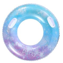 【在庫処分】水遊び用 キラキラ うきわ 持ち手付き 子供用 大人用 O型 浮輪 スイミング 浮き輪