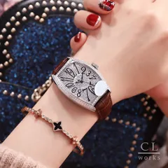 今日特価！Franck Muller フランク?ミュラー 39×32mm 酒桶型 レディース ユニーク 腕時計 