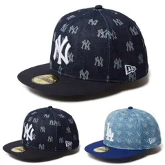 ニューエラ NEWERA キャップ 59FIFTY デニム モノグラム 5950 14307712 14307716 メンズ レディース ニューヨークヤンキース ロサンゼルス ドジャース