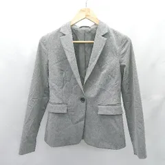 ◇ ⊇ GU ジーユー 無地 シンプル フォーマル 長袖 ジャケット サイズS グレー レディース E  【1412260028301】