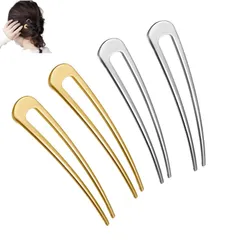 【特価商品】簪 U字型 簪パーツ かんざし Uピンシンプルレトロ ヘアアクセサリー おしゃれレディース 髪飾り YFFSFDC 和装小物 浴衣結婚式 成人式 2色4枚入り