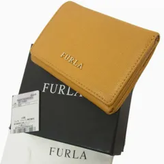 ◇FURLA レザー 3つ折り 財布 コンパクトウォレット パスケースあり ロゴ刻印 フルラ レディース 保存袋 箱付き