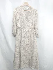 ◇ ⊇ SENSE OF PLACE by URBAN RESEARCH 花柄 長袖 ロング ワンピース サイズF ブラウン系 レディース E  【1502200015949】