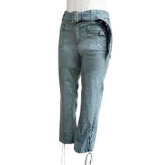 オッズオンジャパン　オッズオネスト　OZZ ONESTE　レディース　クロップドパンツ　ストレッチパンツ　接触冷感 　ベルト付き 　 グリーン　SS　春 夏 秋