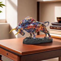 存在感抜群 グラフィティアート風 牛のオブジェ カラフル 置物 インテリア 存在感抜群 グラフィティアート風 牛のオブジェ カラフル 置物